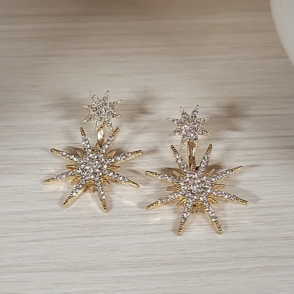 Gorgeous Front/Back Starburst Earrings - Picture 6 of 10